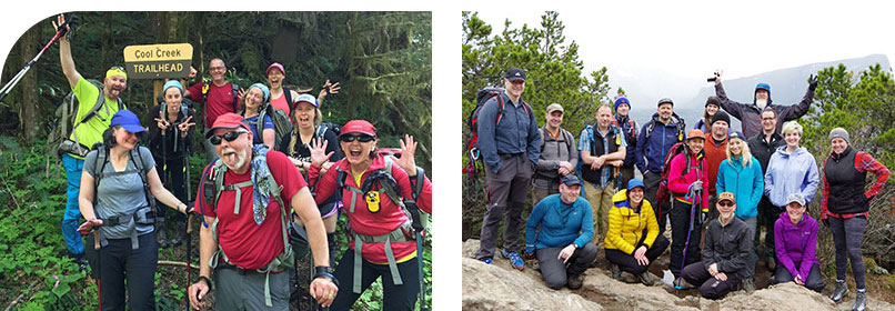 CFCA Climbers on Training Hike Banner