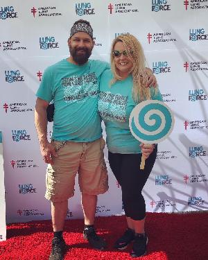 My wife & I at the Westchester Lung Force Walk in 2019