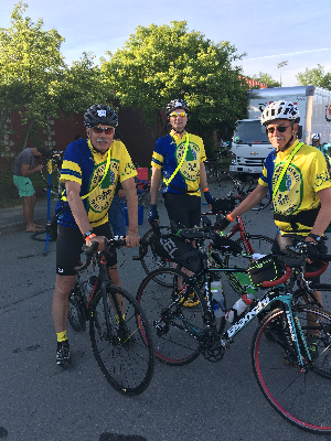 Three of our 2019 Team Members, including Bill Kennedy who passed April 17, 2024.  Bill made a great contribution to the Trek and to cycling in general. We will be riding in his memory this year.