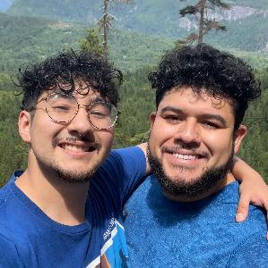 Me and my partner Memo on a hike