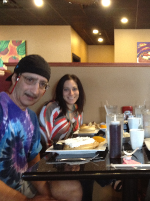 Paul in Orlando 2012 enjoying breakfast with his niece, Monica