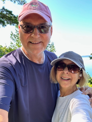 Hiking a Lake Michigan Bluff with Sheryl One Year Post Transplant